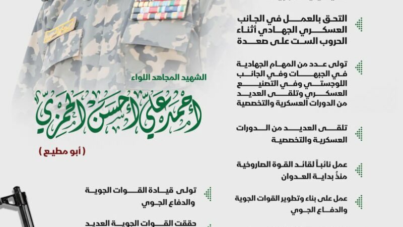 وزارة الدفاع ورئاسة هيئة الأركان العامة تنعيان قائد القوات الجوية والدفاع الجوي اللواء أحمد الحمزي