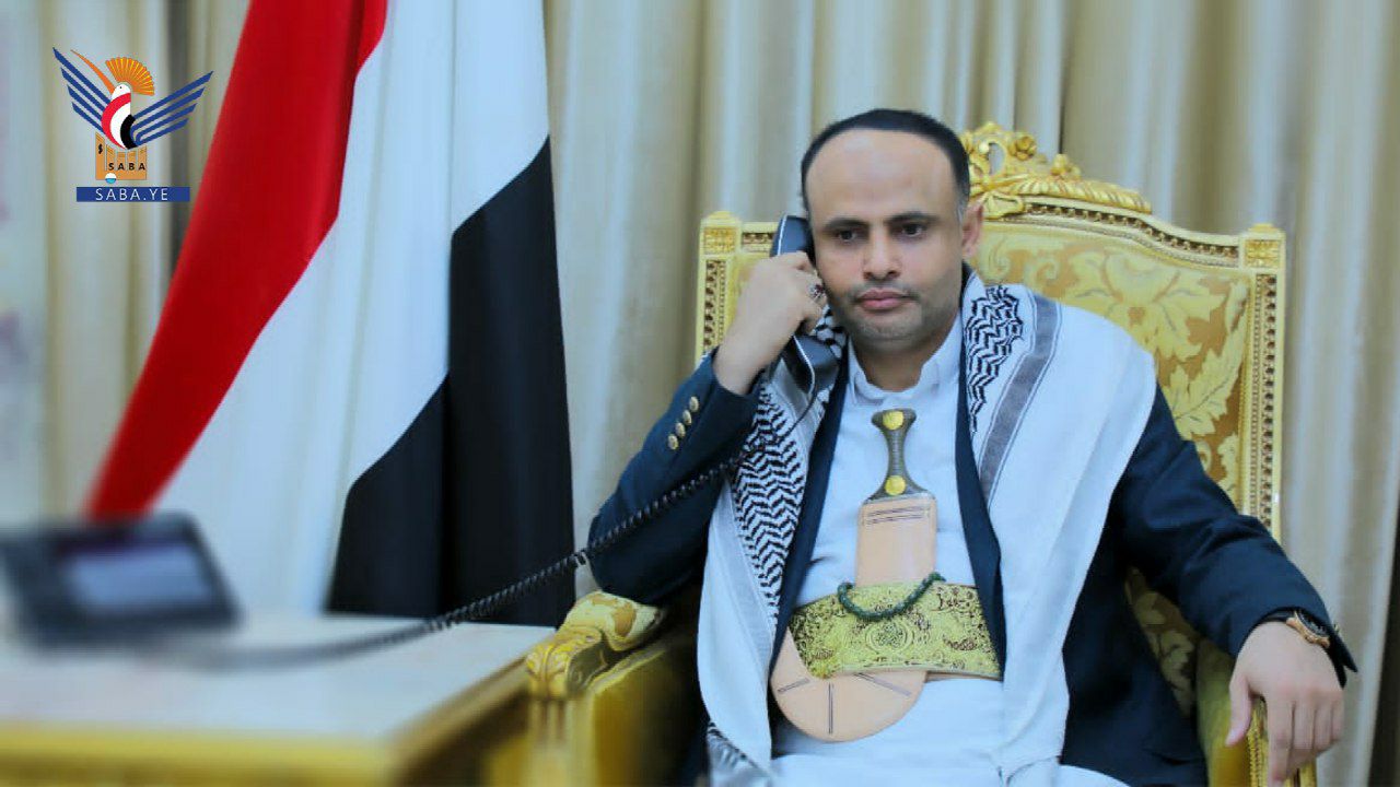 الرئيس المشاط يتلقى اتصالاً هاتفياً من رئيس الجمهورية الإسلامية الإيرانية