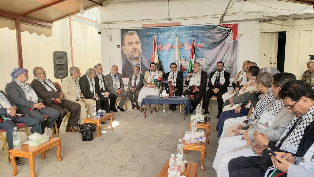 تنظيم التصحيح يقوم بزيارة الى مكتب حماس بصنعاء لتقديم واجب العزاء في استشهاد القيادي صالح العاروري