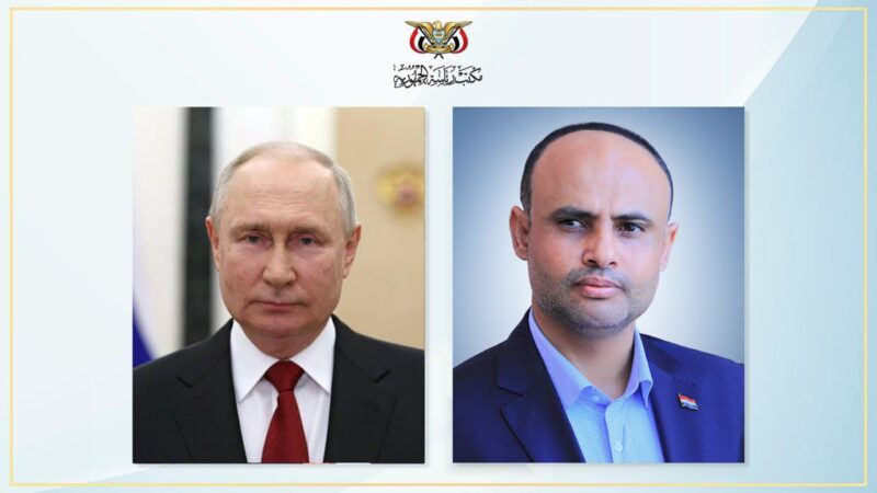 الرئيس المشاط يهنئ الرئيس الروسي “فلاديمير بوتين” بفوزه في الانتخابات