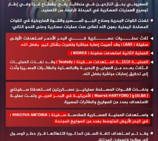 نص البيان الصادر عن القوات المسلحة اليمنية