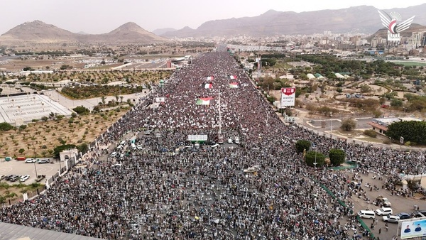 مسيرة مليونية بالعاصمة صنعاء تؤكد الانتصار لصرخات الجياع في غزة ورفض جريمة الإبادة