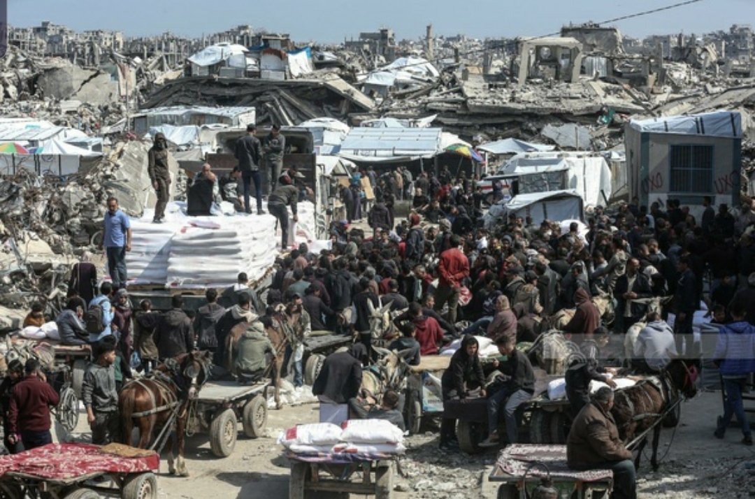 الإعلامي الحكومي” بغزة : 124 شاحنة مساعدات دخلت القطاع تعرض معظمها للنهب