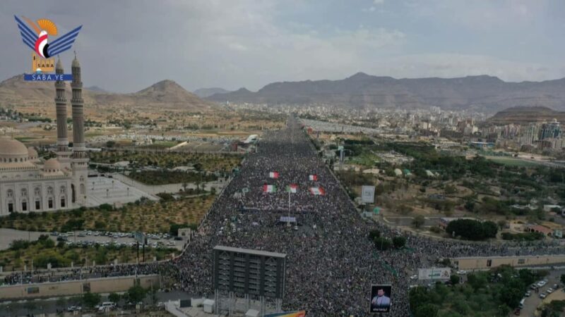 طوفان بشري غير مسبوق بالعاصمة صنعاء في مليونية “جمعة التحذير والنفير”